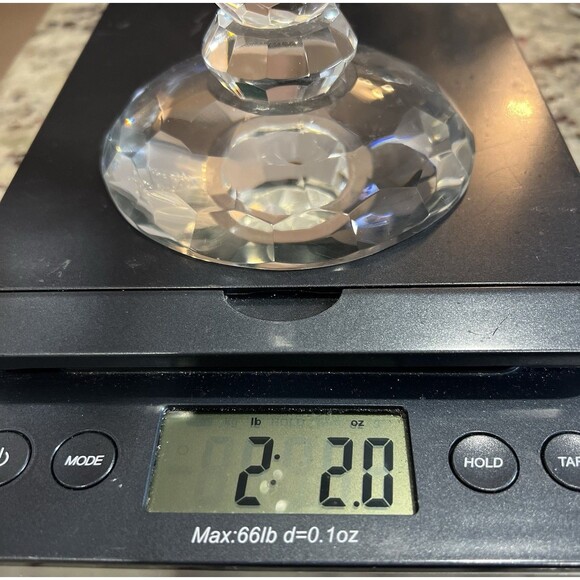 Candlestick Holder Faceted Crystal Glass,Clear Cut Glass. Wedding decor - Picture 6 of 6